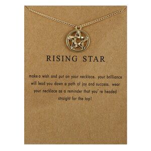 Cute Gold "Rising Star" Round Carded Necklace